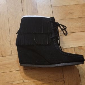 Black suede booties